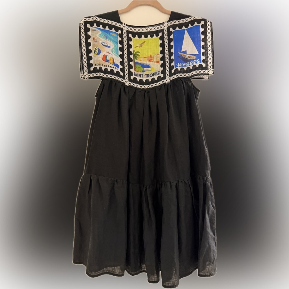 Mary Katrantzou Postcard Print Linen Dress UK 10 – New Without Tags